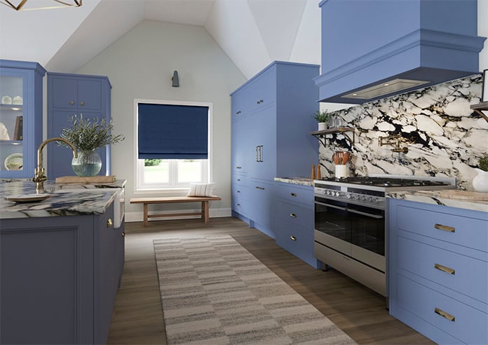 Shima Faux Silk, Indigo - Twist&Fit Roman Blind - Image 7